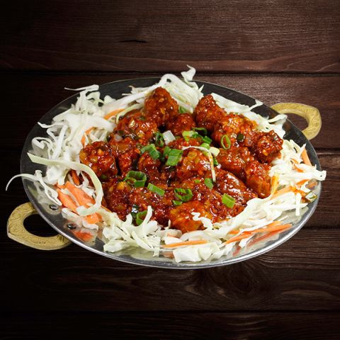 جمبري مقلي مع صلصة ثوم حار